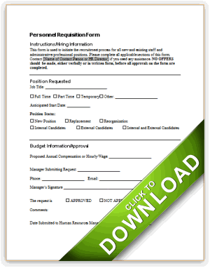 Personnel Requisition Form